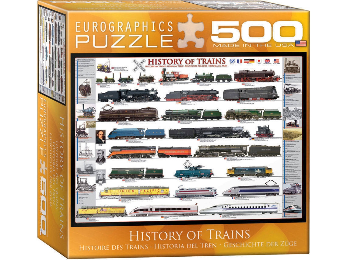 Puzzles EUROGRAPHICS History of Trains (500 peças) Worten.pt