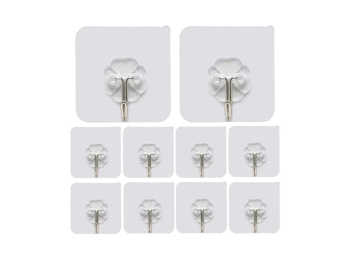 12x Gancho Adesivo Transparente Sem Costura, Forte, Gancho De Parede, Gancho De Cozinha SUNNY SPACES