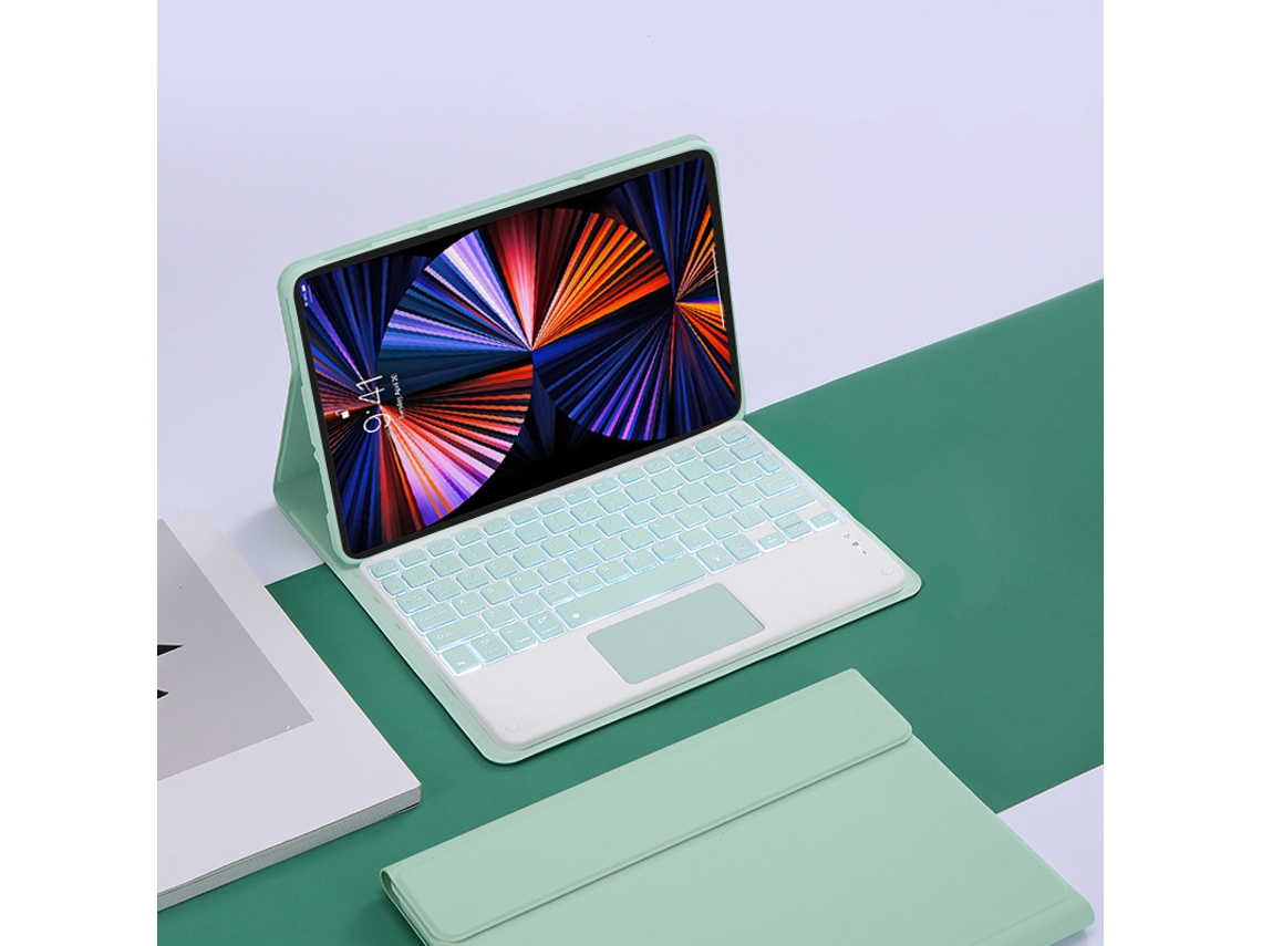 Capa Para Xiaomi Pad 8/8 Pro De 11,2 Polegadas (2025) Com Teclado Touchpad Em Inglês Destacável Verde