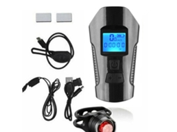 Luz Dianteira Bicicleta Recarregável Usb Com Velocímetro Led