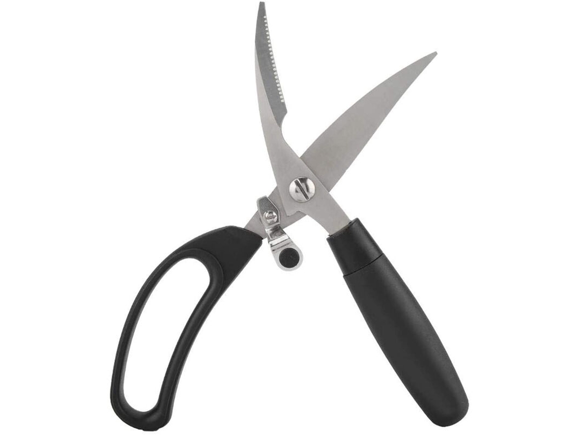 Lurelia Tesoura Aves Aço Inoxidável Com Mola 118 Mm Vermelho Frango Peixe Carne