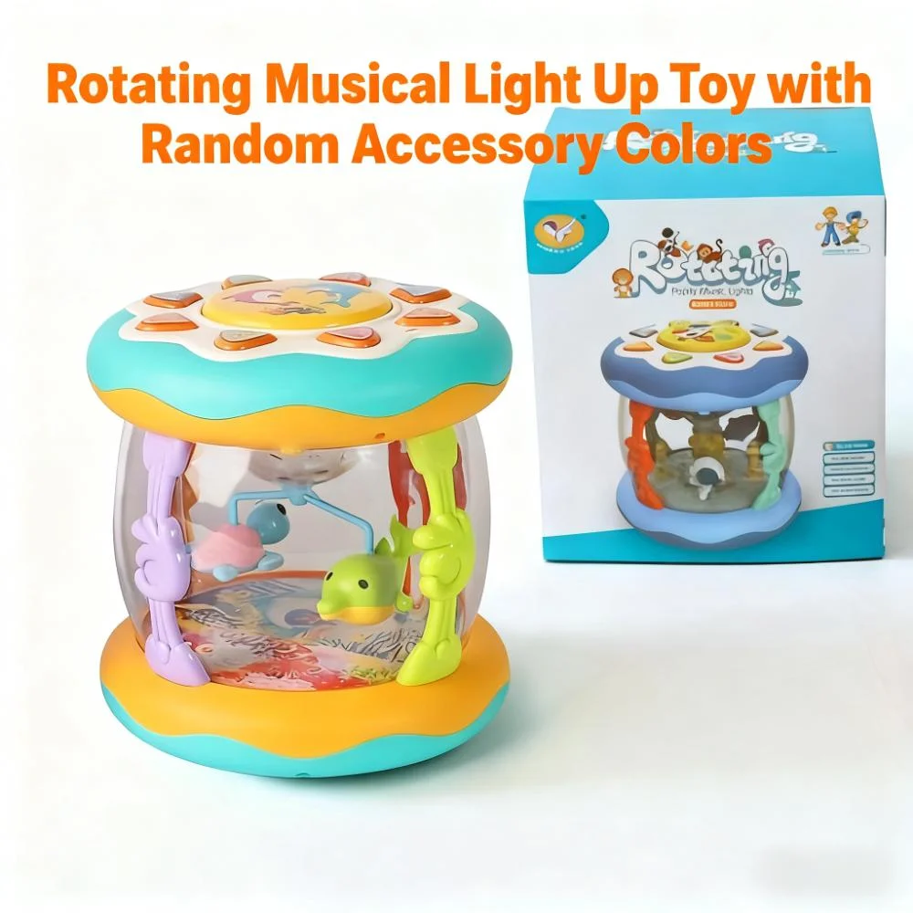 (azul) Roda De Luz Musical Interativa, Com Rotação De 360° Para Estimular O Desenvolvimento Da Marcha Do Bebê.