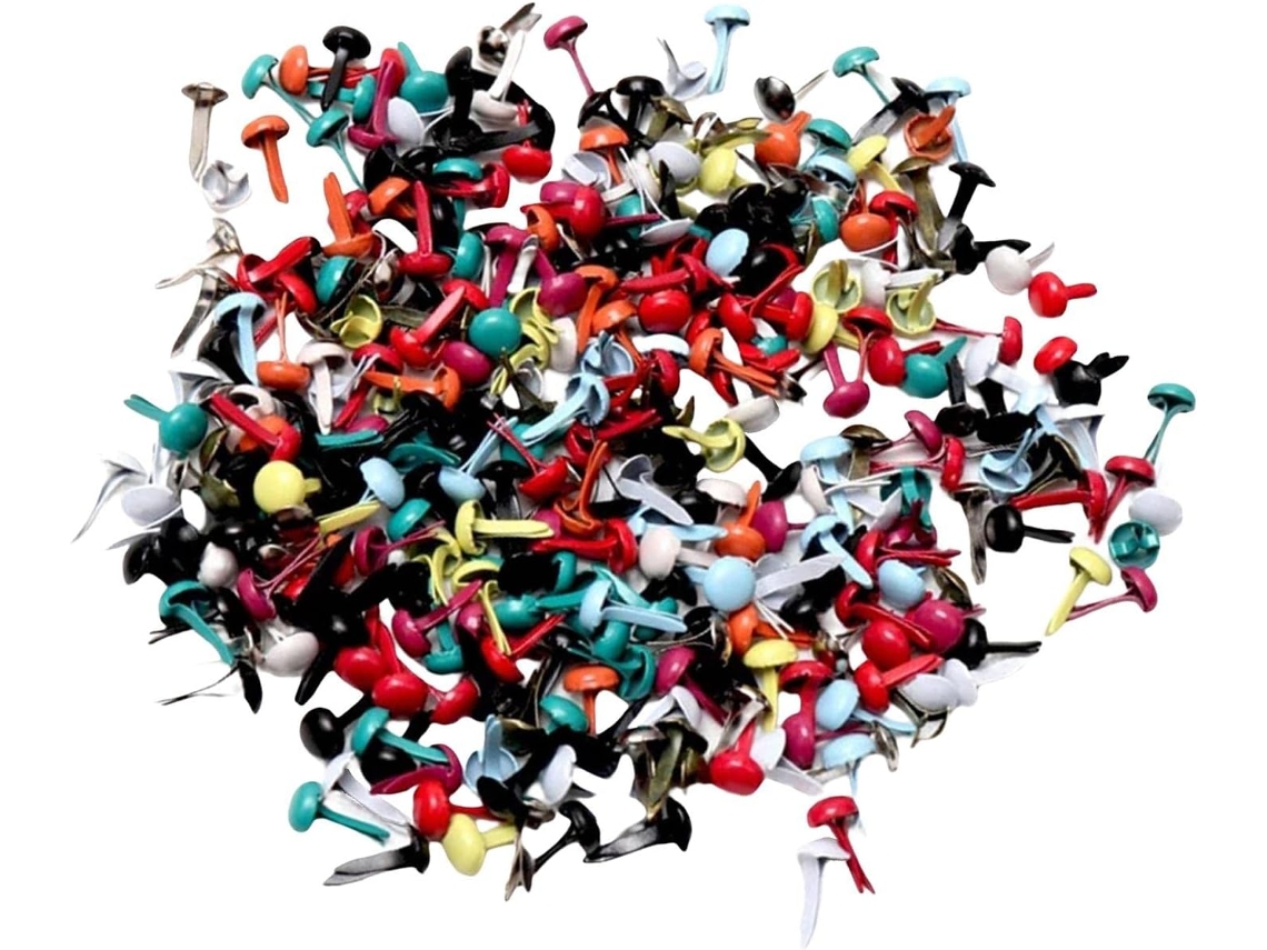 200 mini alfinetes de papel redondos multicoloridos para scrapbooking, cartões, artesanato e decoração