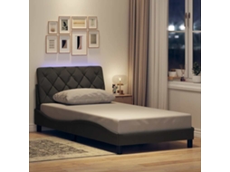 Estrutura De Cama Com Led Sem Colchão 100x200 Cm Tecido