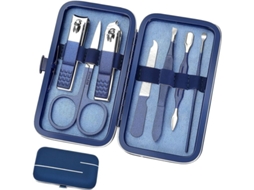 Kit de Manicure 8 em 1, Portátil para Viagem, Ferramentas de Cuidado de Unhas e Pés, Inox Durável