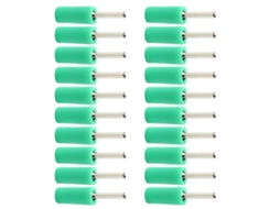 Conjunto De 20 Conectores Banana Macho 2mm, Latão Com Niquel, À Prova De Água, Verde