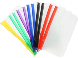 Conjunto de 12 sacos de PVC tamanho A6 para organizar e proteger documentos, resistentes ao desgaste, ideais para