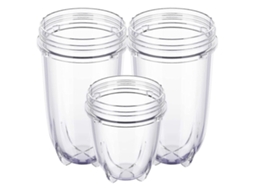 Copos De Substituição Para Liquidificador Bullet: Copo De 473 Ml (16 Onças) E Copo Curto De 355 Ml (12 Onças) Para Liquidificador Bullet Série Mb