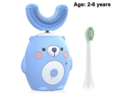 Escova de Dentes Elétrica Ultrassônica Infantil, Cabeça em Gel Sílica Macio, Branquead Ora Tipo U, Design Inteligent GOKOCO