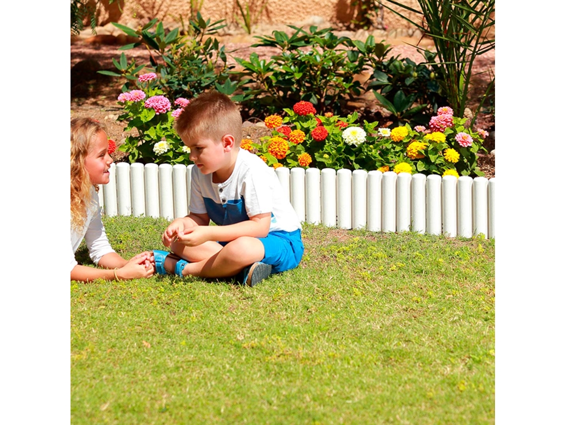 Pacote De 5 Clickborder Lop Bordas De Tronco Branco Para Jardim 0,4x0,2 M / Multicolor