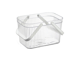 Organizador De Banheiro, Cesta Elegante, Listra Transparente, Grande Capacidade, Organizador De Armazenamento De Chuveiro Com Alça Para Banheiro, Bran
