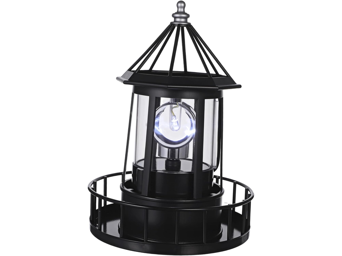 Farol Solar Led Giratório, Luminária De Jardim Para Exterior, Resina À Prova D'água E Decorativa.