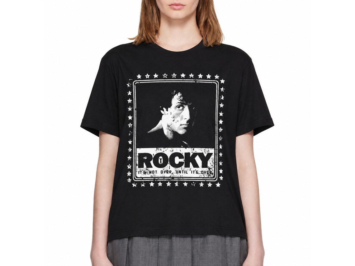 Rockinstone Rocky Movie Black Black Adult T-shirt Size:xxxl