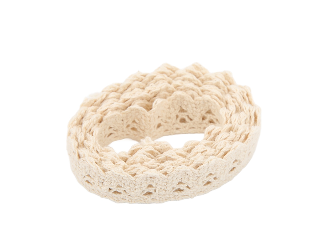 Cinta De Encaje De Hilo De Algodón 20 Jardas Beige Para Decoración Diy Ropa Regalos
