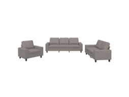 3 Pcs Conjunto de Sofás Tecido Cinzento acastanhado MAISON EXCLUSIVE