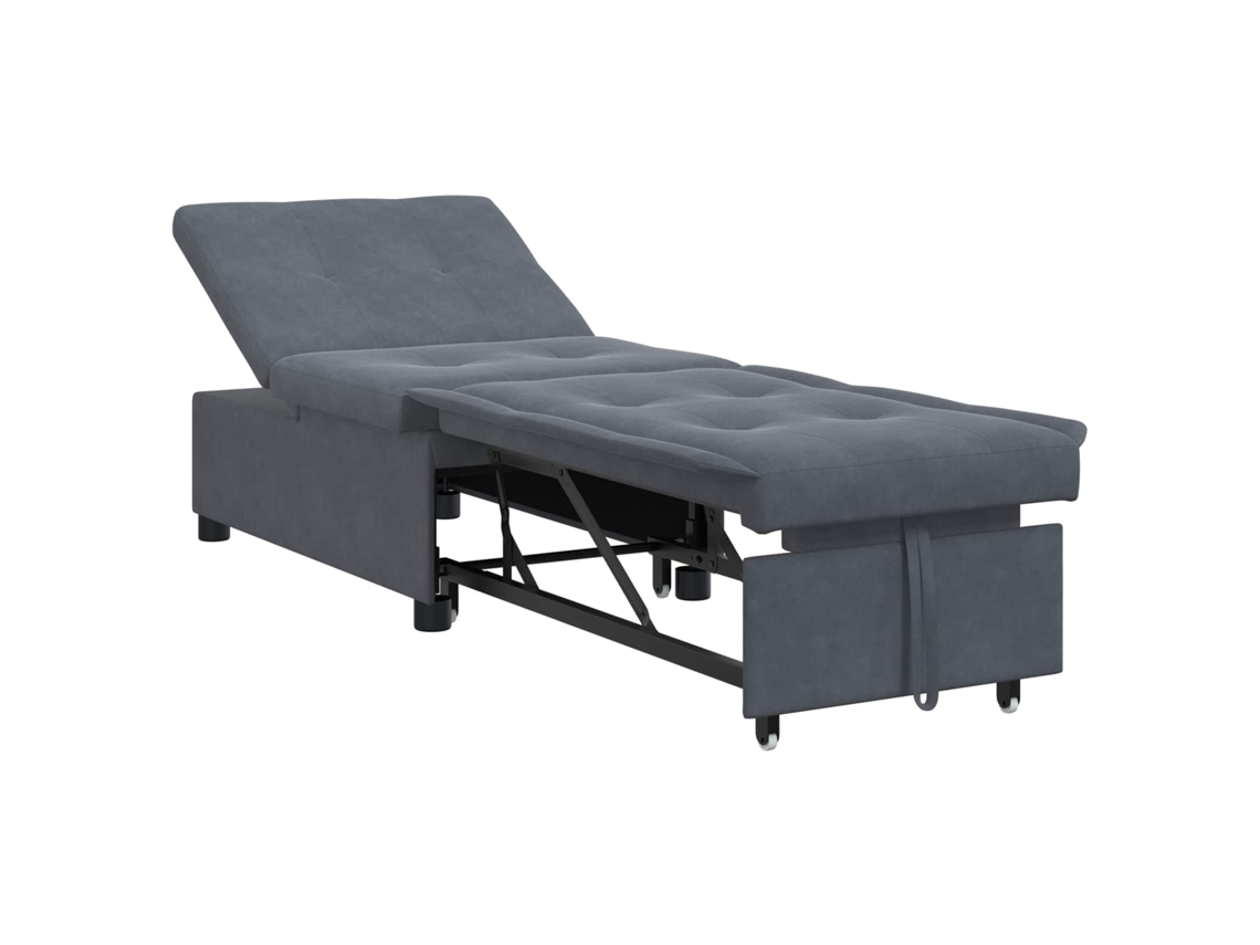 Vidaxl Sofá-cama Cinza Escuro 194 X 67 X 82 Cm Veludo