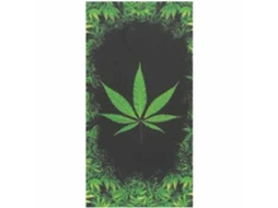 Toalha De Praia Microfibra Preta Cannabis