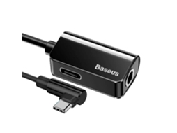 Adaptador Usb-C Macho Curvo para Usb-C / Jack 3.5Mm Baseus