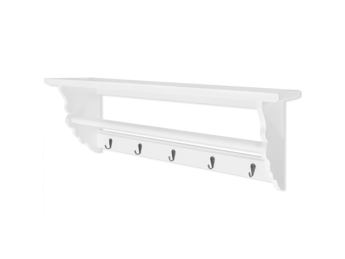 Vidaxl Suporte P/ Casacos Bengaleiro, Estilo Barroco Mdf Branco