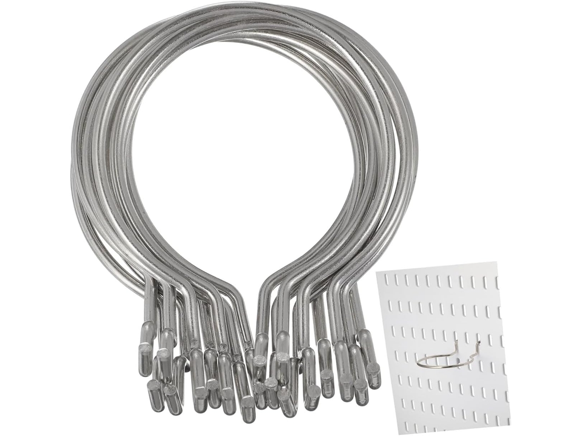Ganchos De Metal Duplo Para Painel Perfurado , 10 Peças, Cor Prata 678