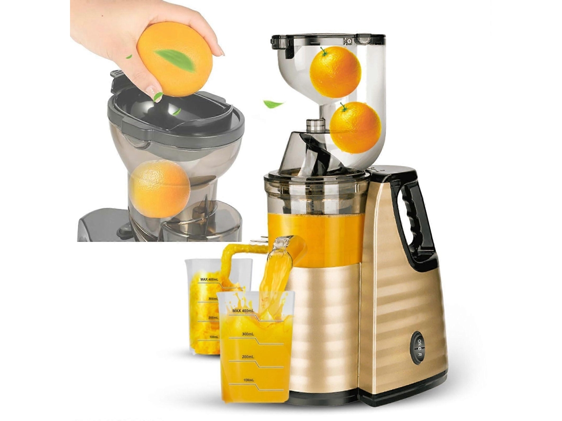 Extrator De Suco Lento Por Prensagem A Frio Para Frutas E Vegetais, Com Fácil Limpeza E Separação Da Polpa.