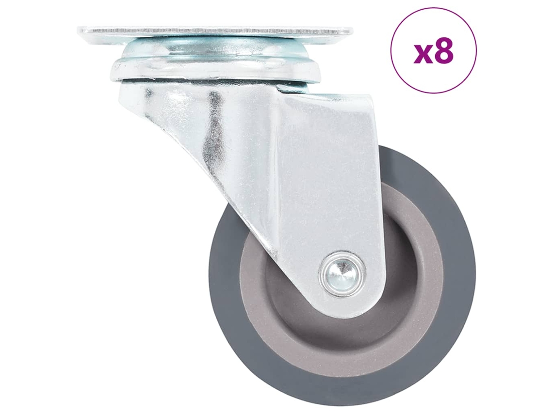 Vidaxl 8 Pcs Rodas Giratórias 50 Mm