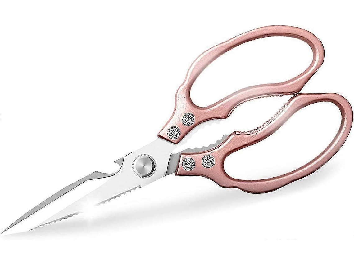 Lurelia Tesoura Cozinha Aço Inoxidável Abridor Integrado Rosa Multiuso