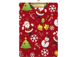 Prancheta Fina de Metal com Estampa Natalina para Crianças 31,8 X 22,9 0,3 Cm Durável Resistente
