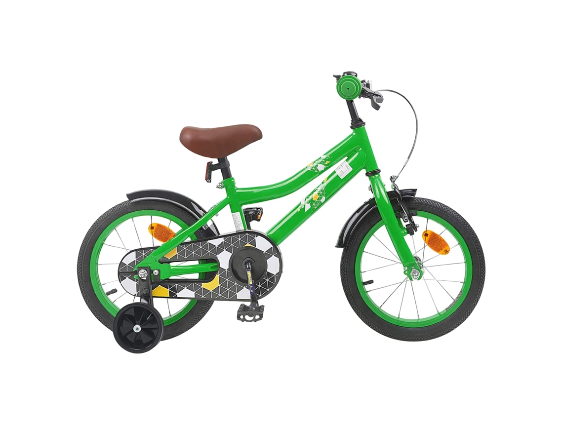 Vidaxl Bicicleta Infantil 12 Polegadas Para 2-4 Anos Verde