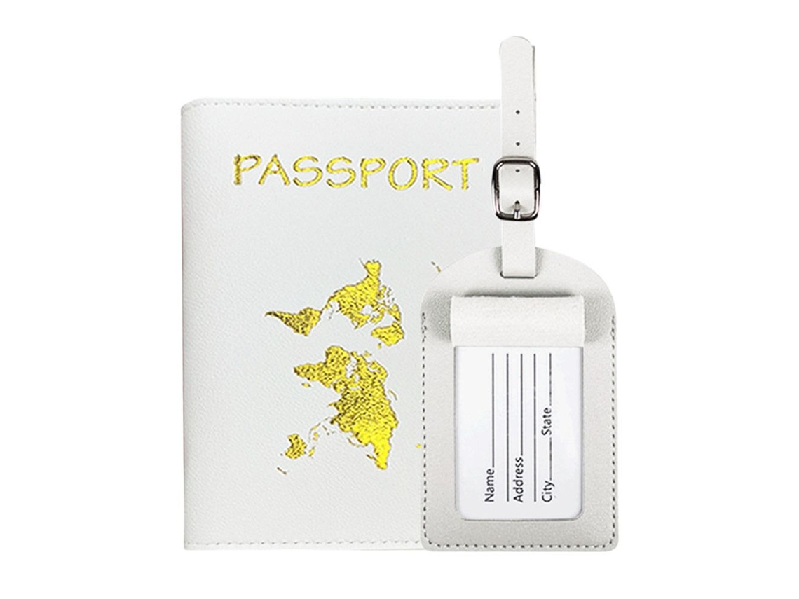Conjunto De 2 Porta, Cartões Para Passaporte Brancos