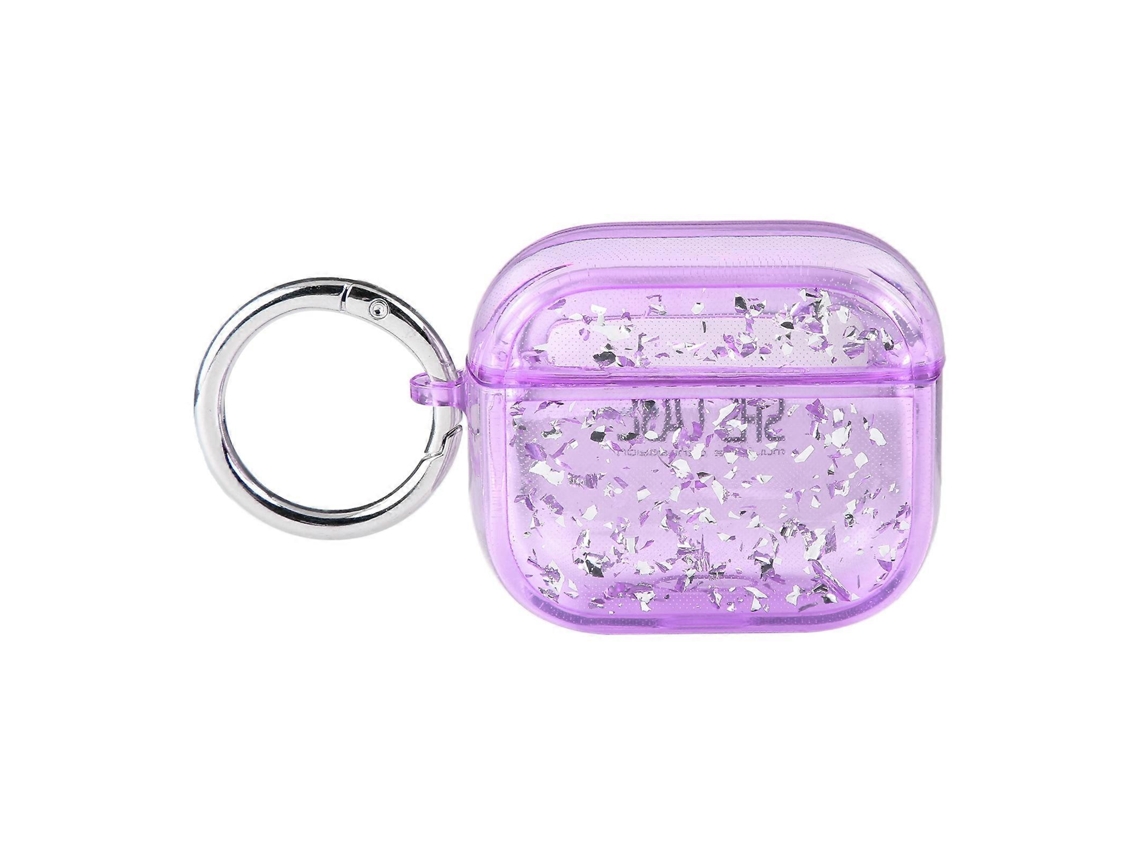 Capa Protetora De Fone De Ouvido Bluetooth Epóxi Prateado Para Airpods 3