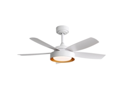 Ventilador de Teto de 42 Polegadas com Luz Led 22w e Controle Remoto, Motor Dc Reversível, Branco para o Quarto ys