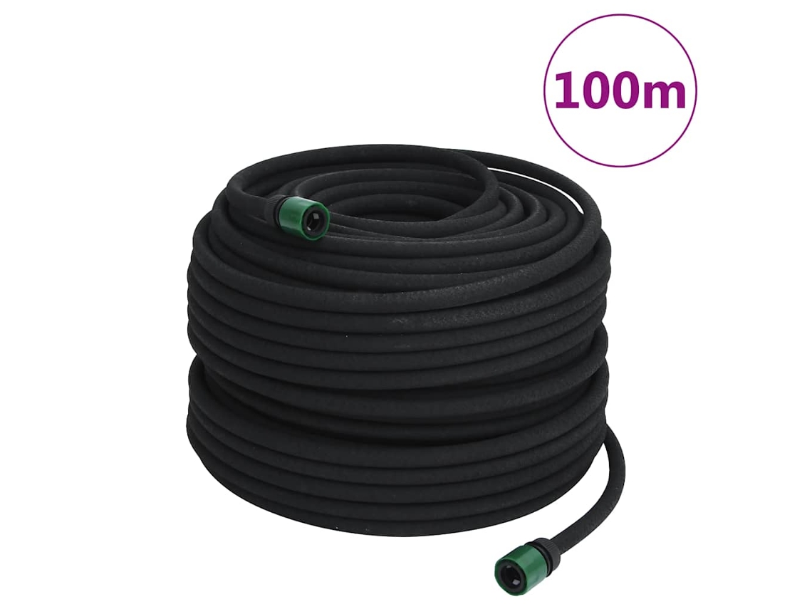Mangueira Para Rega Gota A Gota De Jardim 100 M Borracha Preto DKD HOME DECOR
