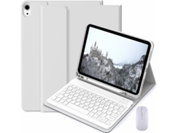 Capa Com Teclado Para Tablet Lurelia, Compatível Com I Pad 11" 2025, Cinza, Teclado Bluetooth, Rato 2.4g