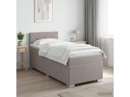Vidaxl Cama Box Spring Com Colchão Cinzento-acastanhado 90 X 200 Cm