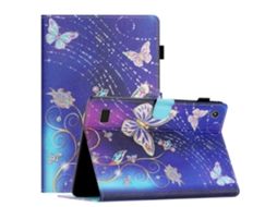 Capa de couro com costura colorida Webake para tablet Amazon Fire 7 (2019/2017/2015)