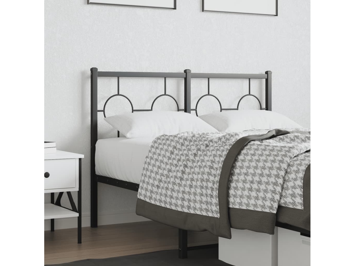 Vidaxl Cabeceira De Substituição 120 Cm Metal Preto
