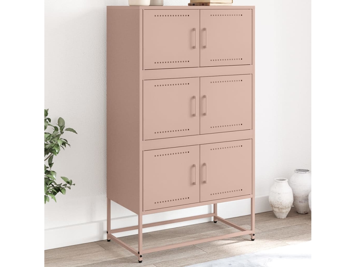 Aparador 68,5x38,5x123,5 cm Acero Rosa