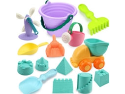 Conjunto De 14 Peças Brinquedos Praia Infantis Em Cores Sortidas, Plástico Para Banho E Caixa Areia. Presente Perfeito. -aquaforge