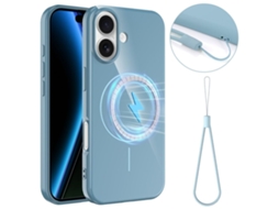 Capa Para Iphone 17 Compatível Com Magsafe E Com Alça De Transporte - Azul