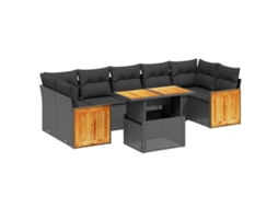 Garden Sofa Set, Garden Sofa Sets Vidaxl Preto Rattan / Vime (n/a)