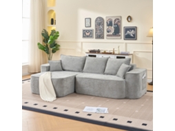 Sofá modular L Chenille Cinza Chaise Longue confortável VOLTEDGE