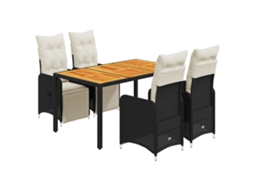 Bistro Set, Bistro Sets Vidaxl Preto Rattan / Vime (150 X 90 X 75 Cm)