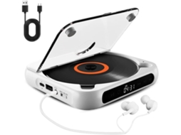 Leitor Cd Portátil Com Desempenho De Áudio Hi-fi Para Casa, Viagens, Carro, Reprodução Com Fio E Sem Bateria