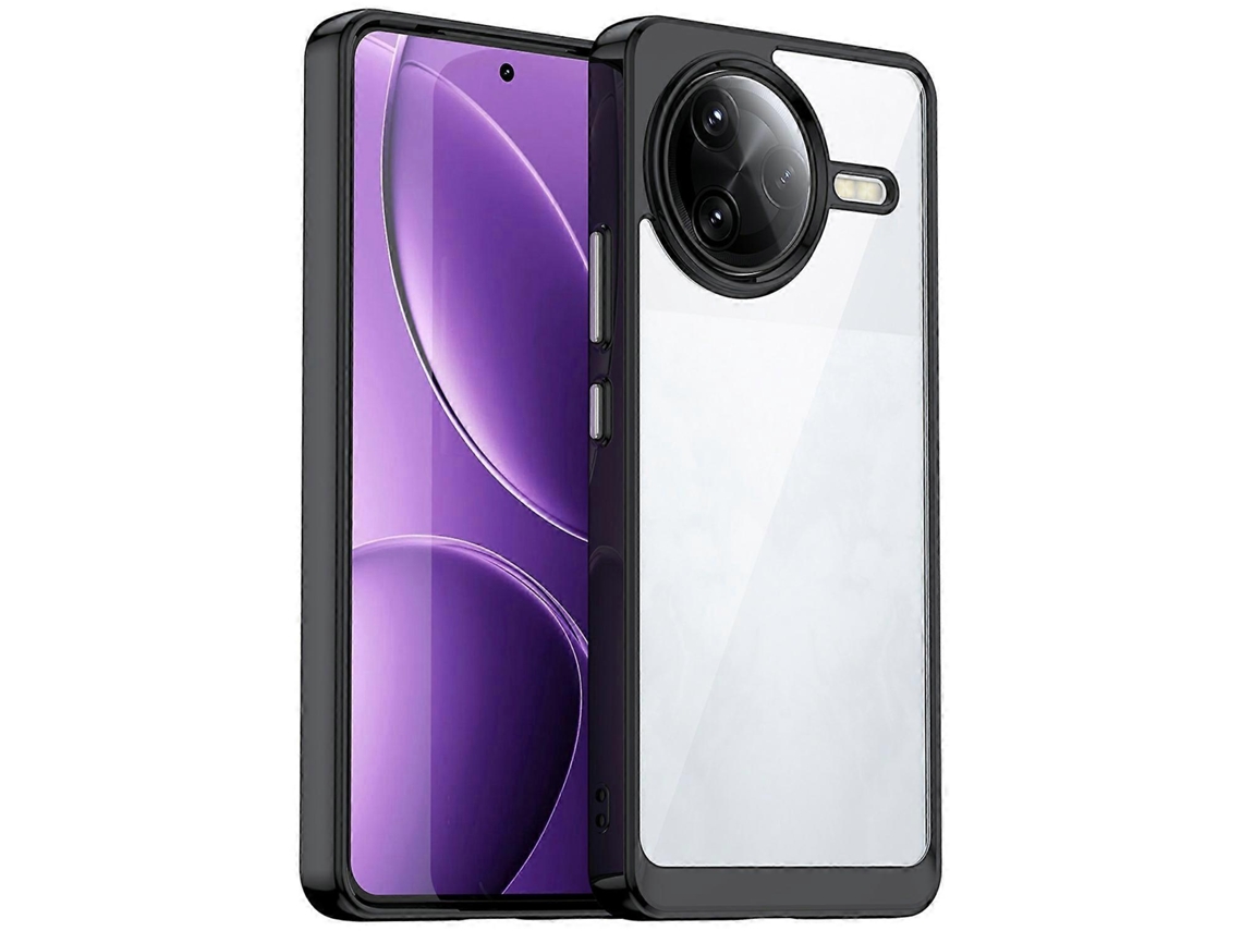 Capa Protetora De Acrílico Tpu Transparente Preta Para Xiaomi Poco F7 Ultra 5g / Redmi K80 Pro 5g
