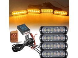 Luz De Advertência Intermitente Sem Fio Para Grade Dianteira Carros E Caminhões, Ip67, 6 Leds, Alta Visibilidade