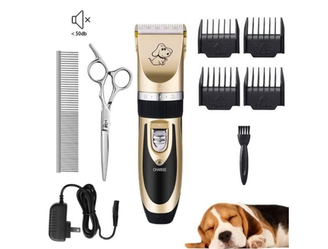 Rumocovo® Máquina De Cortar Profissional Para Cão Pelagem Longa Espessa Gato Animais Barato Recarregável Sem Fio Eléctrico Barbeador Para Cão