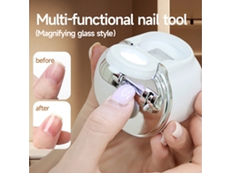 Branco Cortador Unhas Elétrico 2 Em 1 Recarregável Automático Lente Aumento 2.5x Luz Led Silencioso Seguro Bebês Crianças Adultos