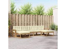 Vidaxl Conjunto De Sofás Para Exterior 6 Unid. Branco E Creme