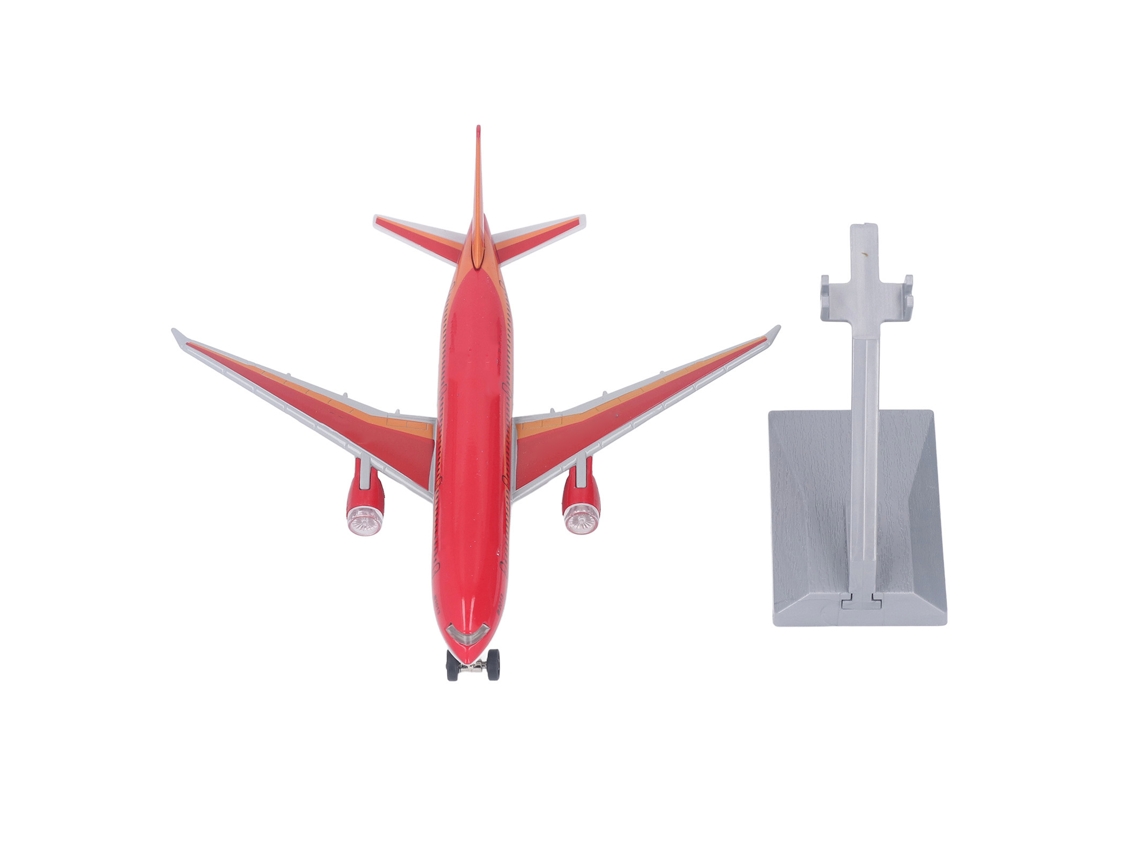 Ats brinquedo Avião Airliner de Liga com Retrocesso Som Luz Modelo Simulado Decoração Residencial Vermelho